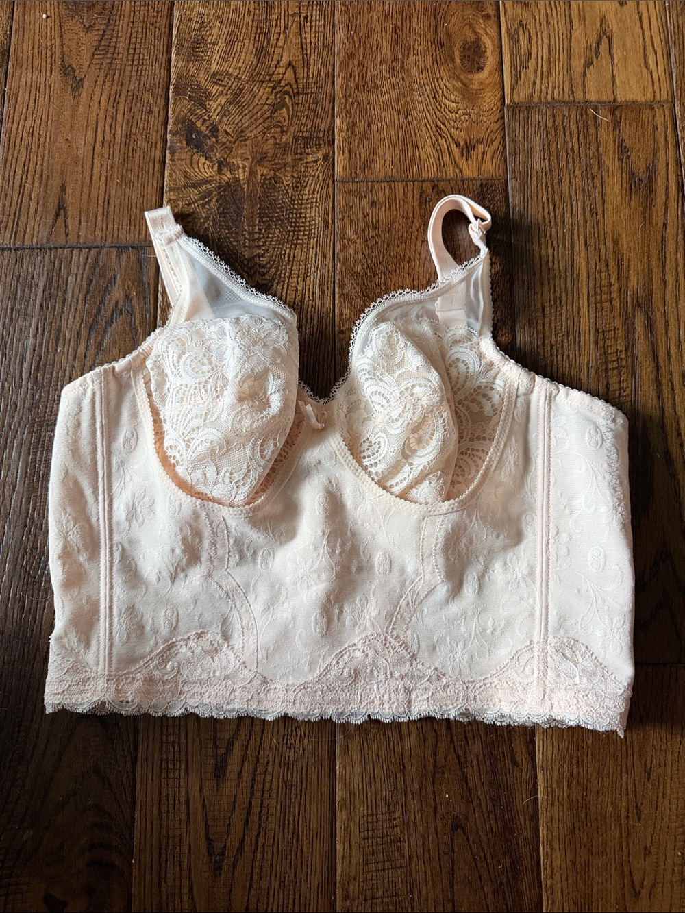 VTG SWEAR LINGERIE Longline Lace Underwire Bra in Blush Size 40B Bundle of Two